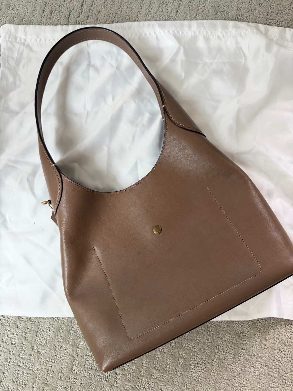 Coach Brooklyn 28 Shoulder Bag Taupe Leather - Picture 4 of 7